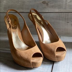 GUCCI suede sling backs sz 38.5